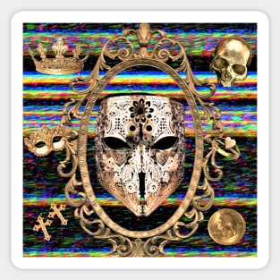 Metal Masks Collage Sticker